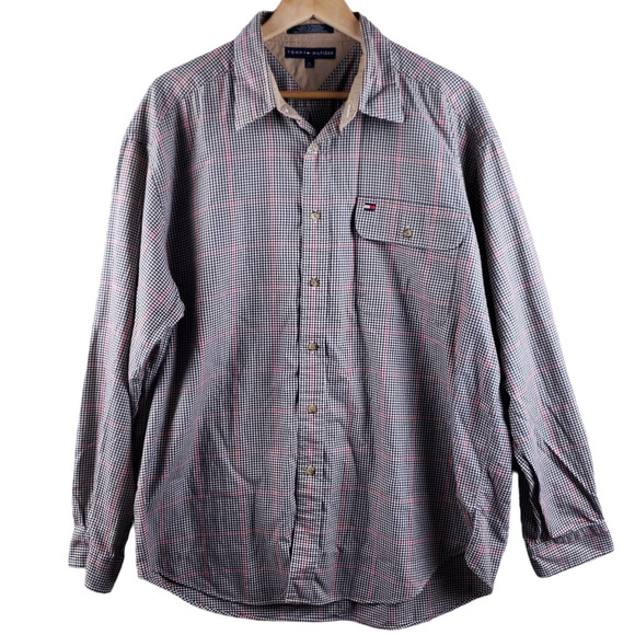 Tommy Hilfiger Men's Long Sleeve Button-Up Plaid Shirt Size XL - Picture 2 of 16